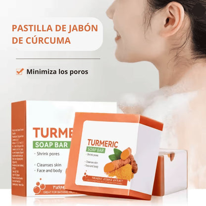 Jabón de Cúrcuma Hecho a Mano para Limpieza Corporal, Aclarado de Axilas Oscuras y Piernas, Limpiadores Corporales, Jabón Facial Iluminador, Cuidado de la Piel Suave
