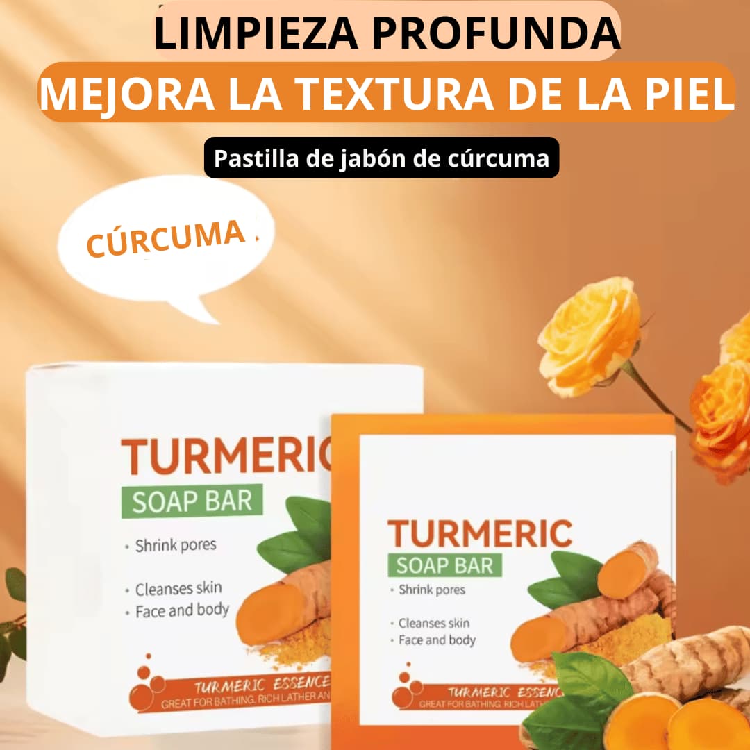 Jabón de Cúrcuma Hecho a Mano para Limpieza Corporal, Aclarado de Axilas Oscuras y Piernas, Limpiadores Corporales, Jabón Facial Iluminador, Cuidado de la Piel Suave
