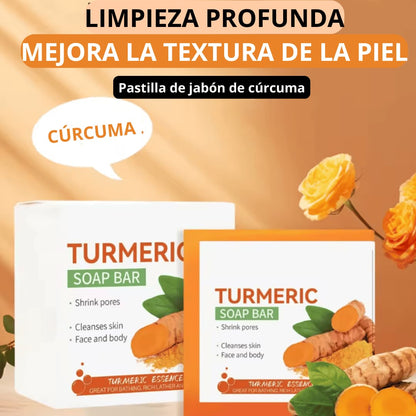 Jabón de Cúrcuma Hecho a Mano para Limpieza Corporal, Aclarado de Axilas Oscuras y Piernas, Limpiadores Corporales, Jabón Facial Iluminador, Cuidado de la Piel Suave