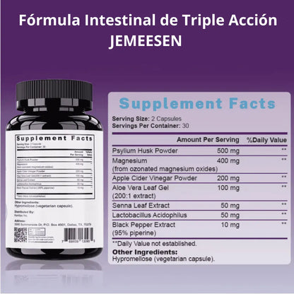 Suplementos Dietéticos con Polvo de Cáscara de Psyllium, Magnesio, Polvo de Vinagre de Sidra de Manzana, Promueven la Salud Gastrointestinal