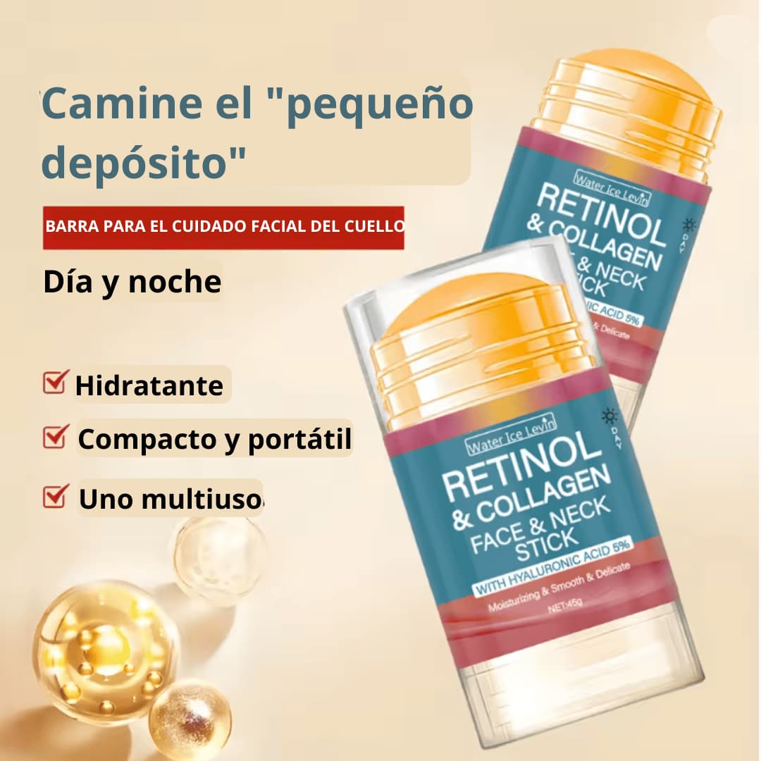 Barra de Crema Facial Reafirmante y Lifting con Retinol y Colágeno. Crema Hidratante para Suavizar Arrugas, Blanquear e Iluminar la Piel