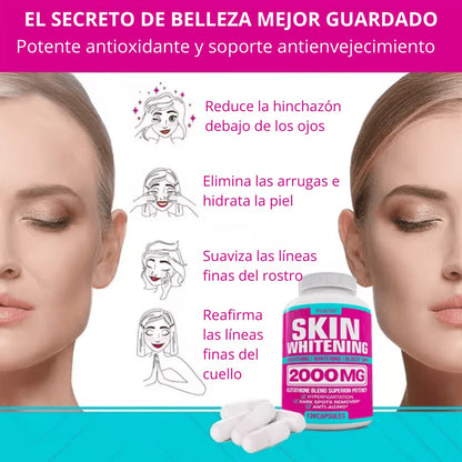 Cápsulas de Complejo de Glutatión - Potente Antioxidante, Reduce la Hiperpigmentación, Alivia las Manchas Oscuras, Hidrata la Piel