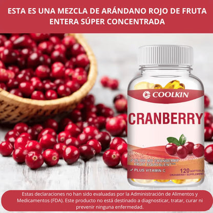 Arándano rojo - con Vitamina C - Apoya la salud urinaria e inmunológica, el control de la vejiga, y promueve una función renal saludable - 120 cápsulas