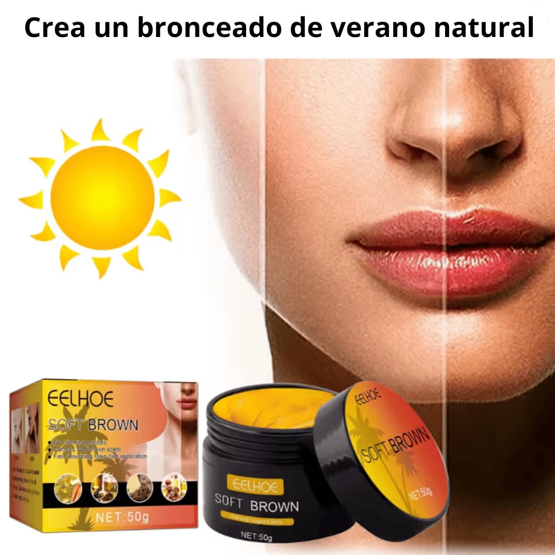 Crema bronceadora EELHOE para rostro y cuerpo, bronceado duradero, bronceador para la piel, protector solar contra la radiación, nutritiva, loción autobronceadora natural