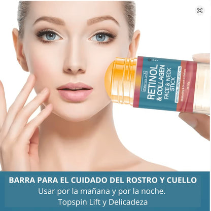 Barra de Crema Facial Reafirmante y Lifting con Retinol y Colágeno. Crema Hidratante para Suavizar Arrugas, Blanquear e Iluminar la Piel
