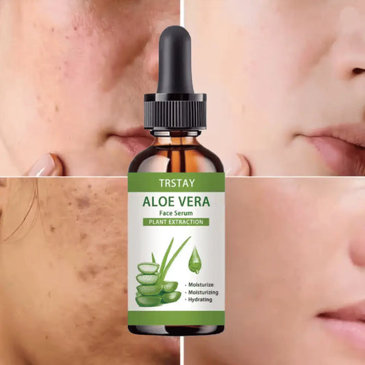 Suero Facial Antiedad de Aloe Vera con Vitamina E | Esencia Facial Hidratante, Iluminadora y Humectante de Aloe Vera Orgánico para Manchas Oscuras y Arrugas